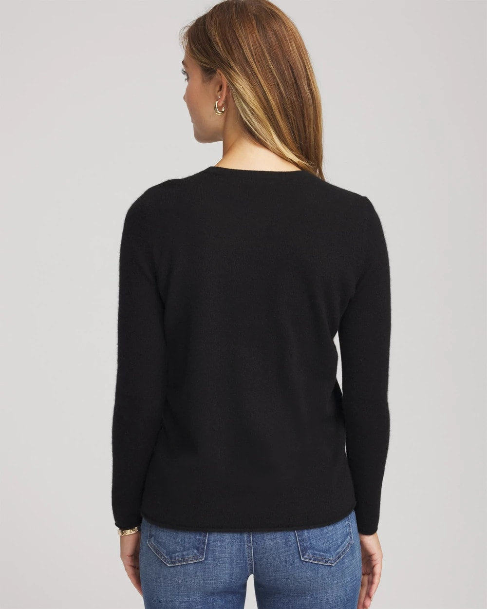 Chico's Women | Crewneck Cashmere Pullover Sweater BLACK