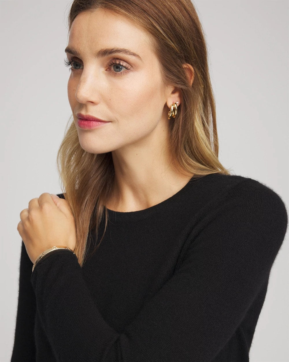 Chico's Women | Crewneck Cashmere Pullover Sweater BLACK