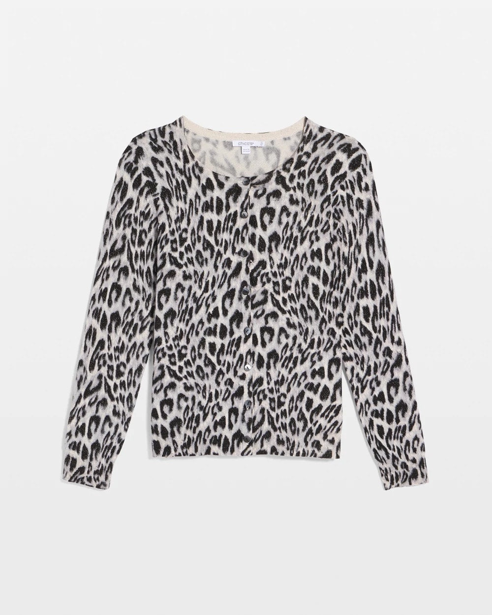 Chico's Women | Animal Crewneck Cardigan ENGLISH CREAM