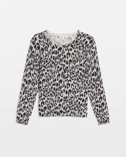 Chico's Women | Animal Crewneck Cardigan ENGLISH CREAM