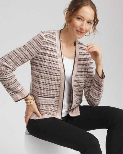 Chico's Women | Sunset Abstract Sweater Jacket BLACK