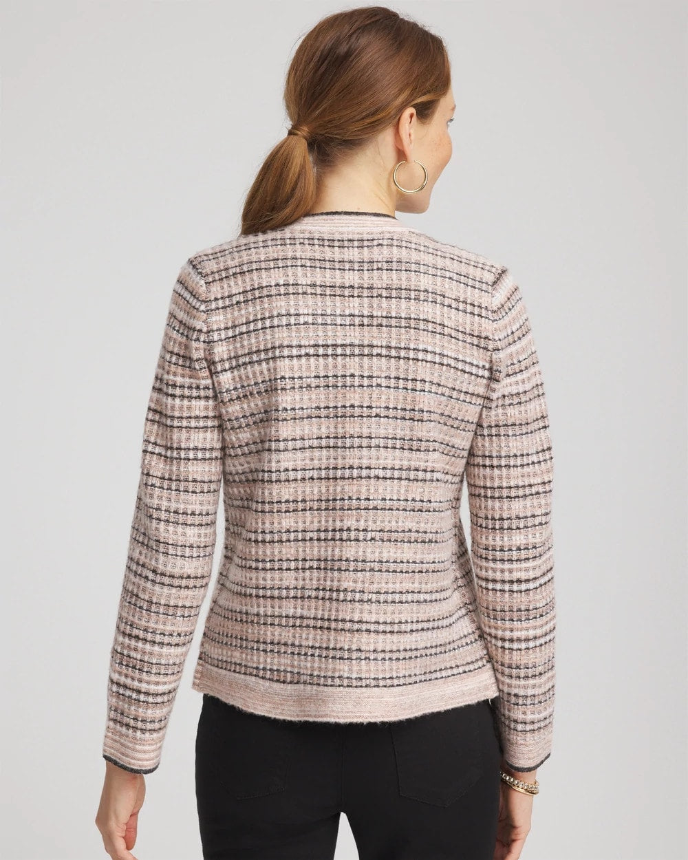 Chico's Women | Sunset Abstract Sweater Jacket BLACK