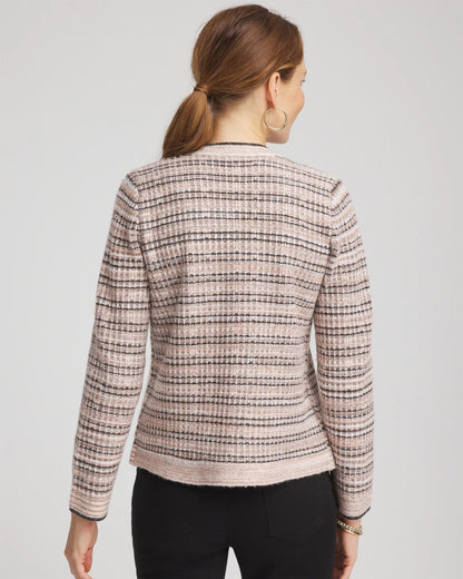 Chico's Women | Sunset Abstract Sweater Jacket BLACK
