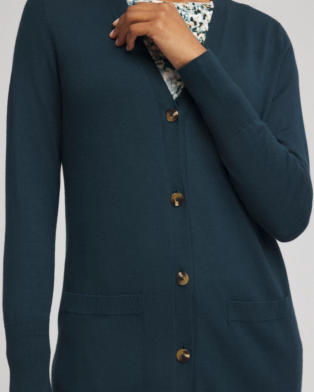 Chico's Women | Ella Pocketed Cardigan Sweater TEAL SHADOW