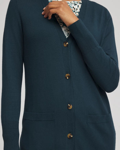 Chico's Women | Ella Pocketed Cardigan Sweater TEAL SHADOW