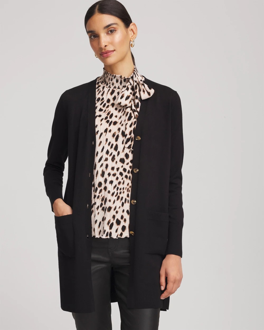 Chico's Women | Ella Pocketed Cardigan Sweater BLACK