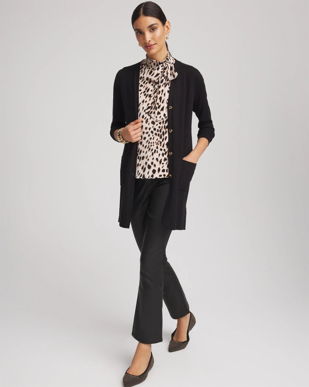 Chico's Women | Ella Pocketed Cardigan Sweater BLACK