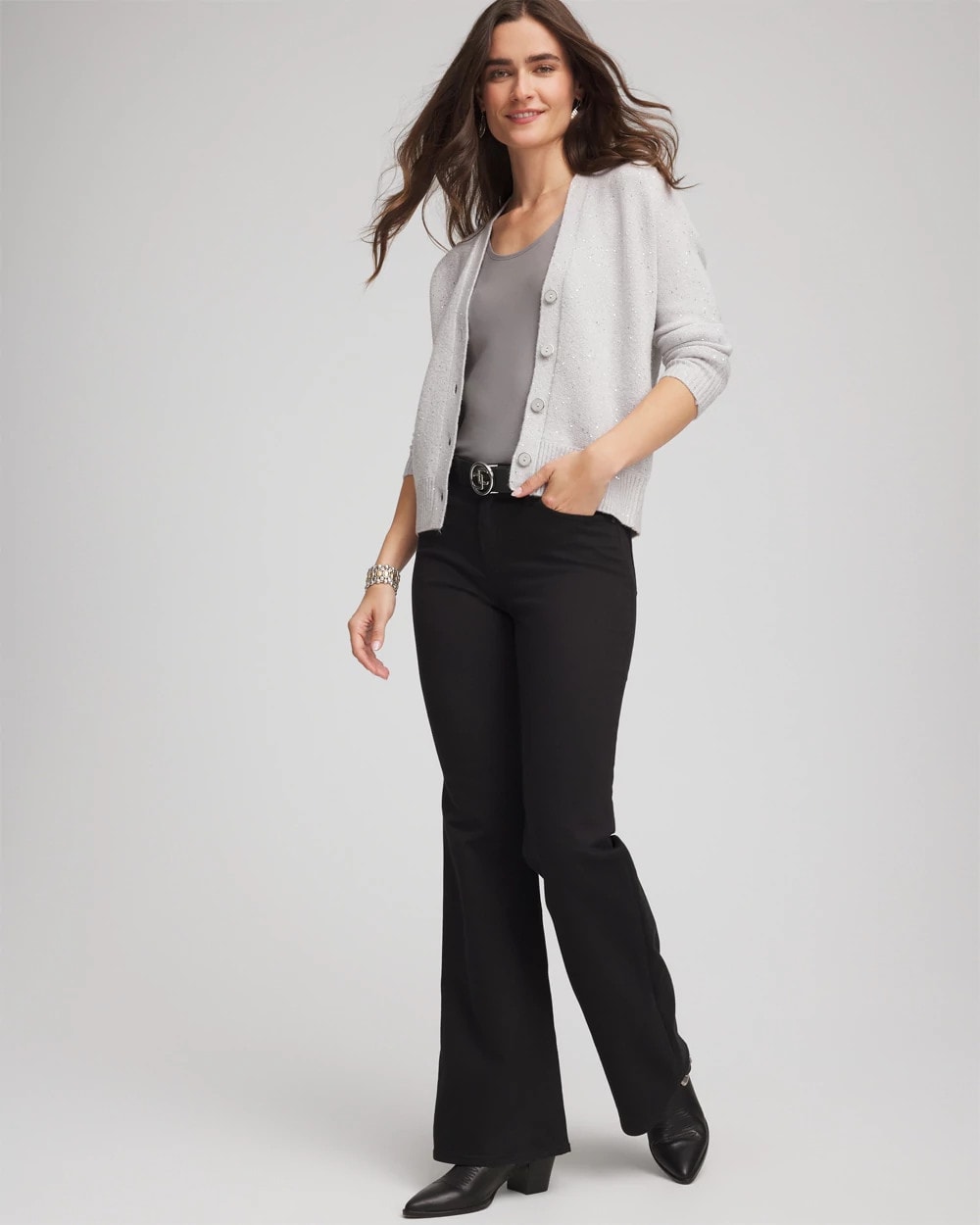Chico's Women | Shine Boyfriend Cardigan DOVE GRAY