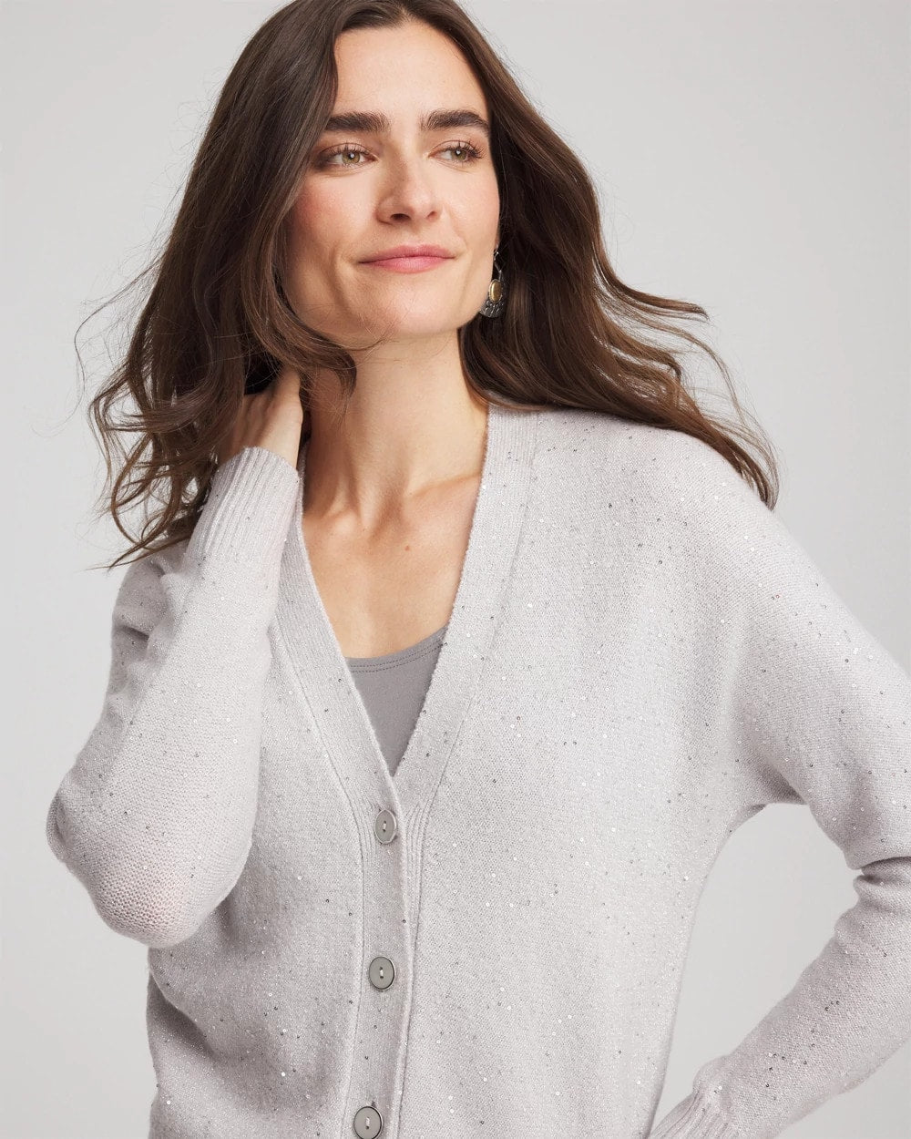 Chico's Women | Shine Boyfriend Cardigan DOVE GRAY