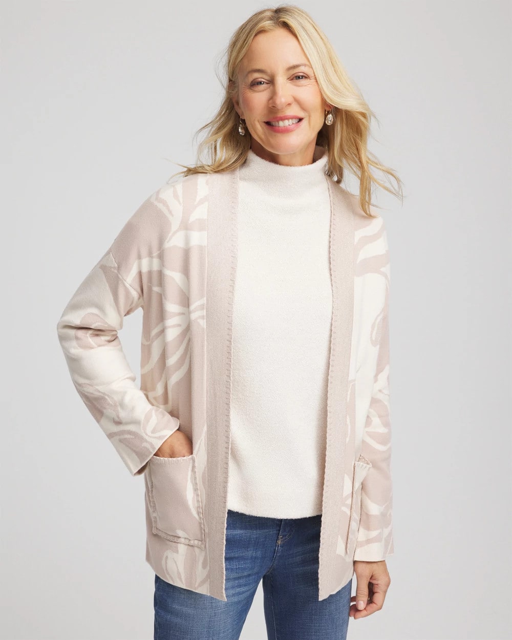 Chico's Women | Abstract Bloom Cardigan ENGLISH CREAM