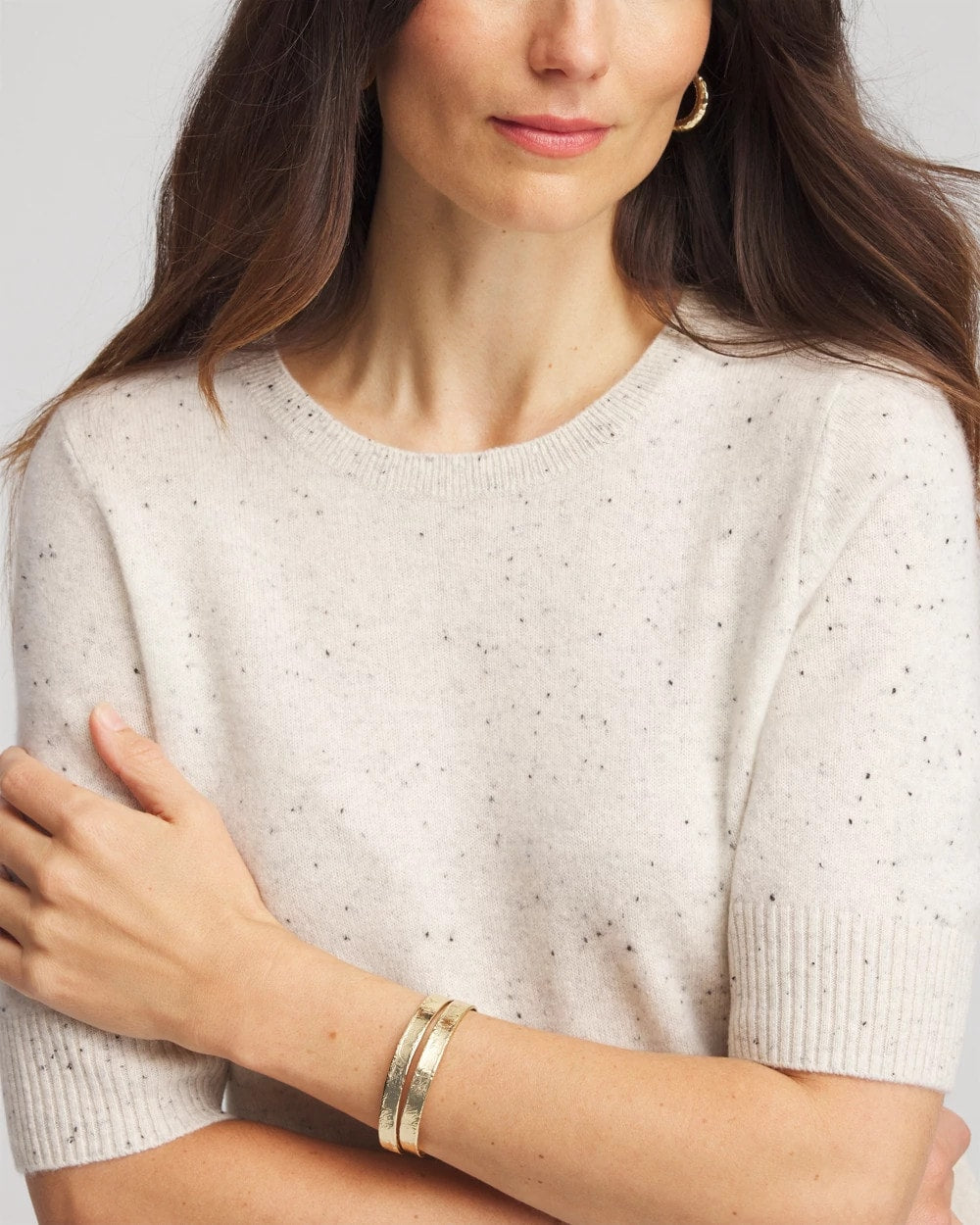 Chico's Women | Crewneck Cashmere Pullover Sweater LIGHT GRAY