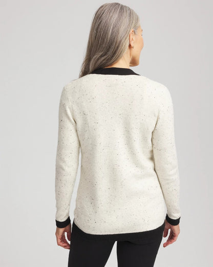 Chico's Women | Tipped Lady Jacket Cardigan ENGLISH CREAM