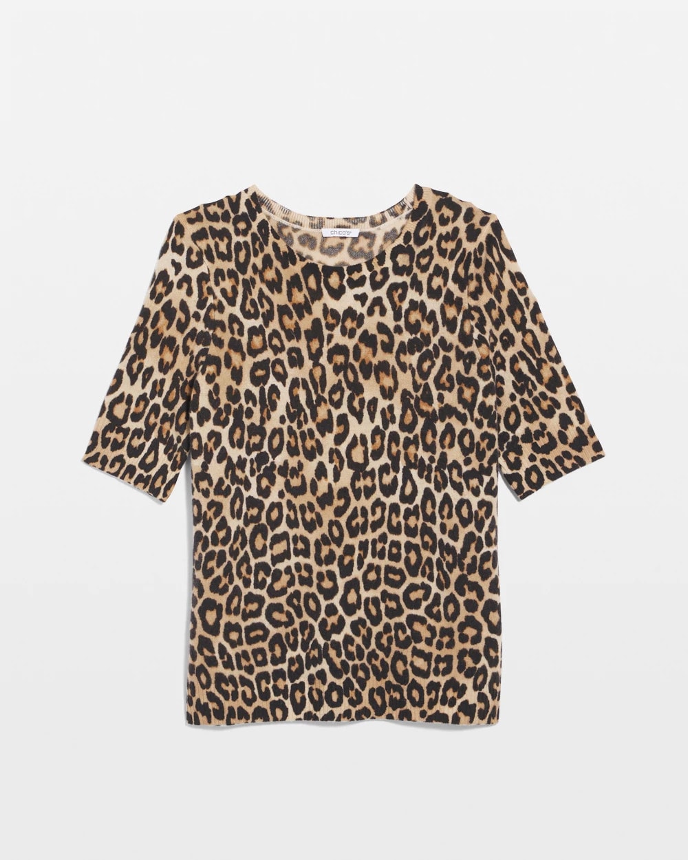 Chico's Women | Cashmere Animal Elbow-Sleeve Pullover CAMEL