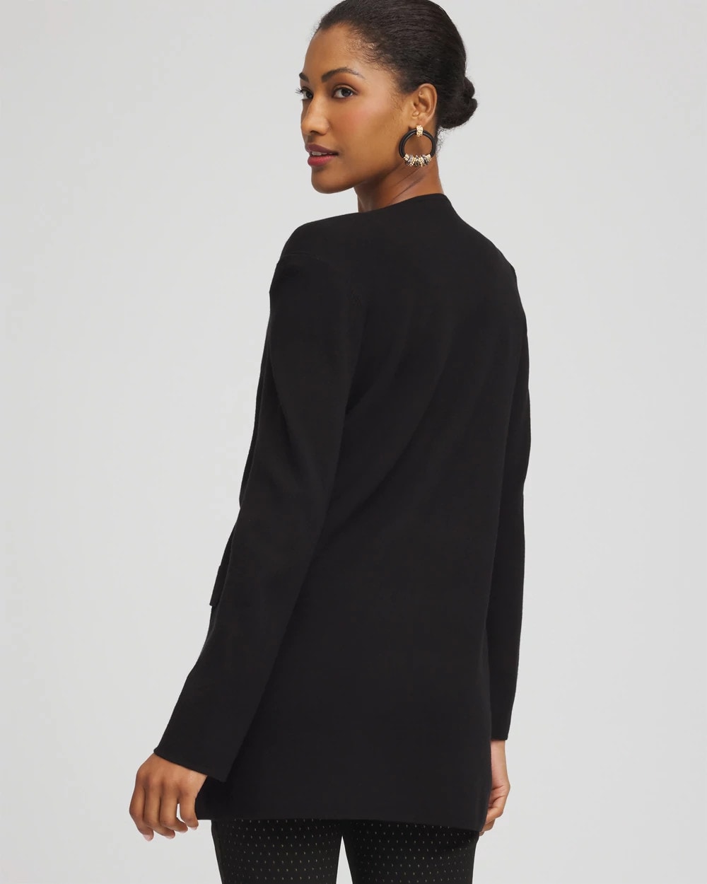 Chico's Women | Button-Down Crewneck Coatigan BLACK