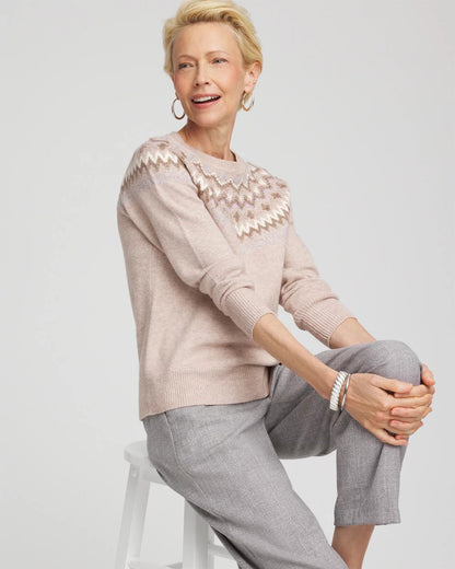 Chico's Women | Fair Isle Sweater BIRCH BARK