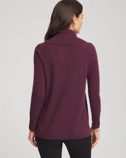 Chico's Women | Cowlneck Cashmere Pullover Tunic WINE