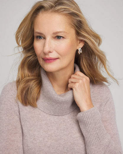Chico's Women | Cowlneck Cashmere Pullover Tunic TAUPE HEATHER