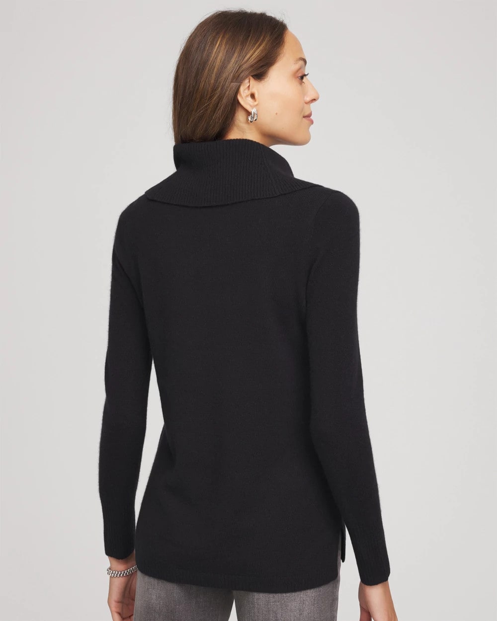 Chico's Women | Cowlneck Cashmere Pullover Tunic BLACK