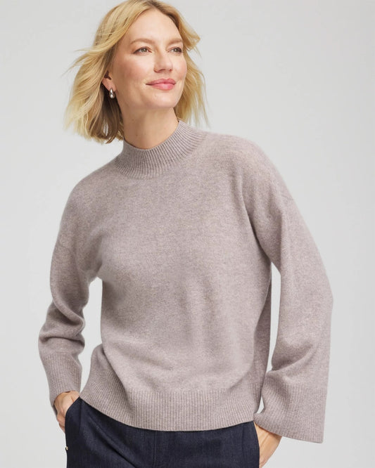 Chico's Women | Cashmere Mockneck Sweater TAUPE HEATHER
