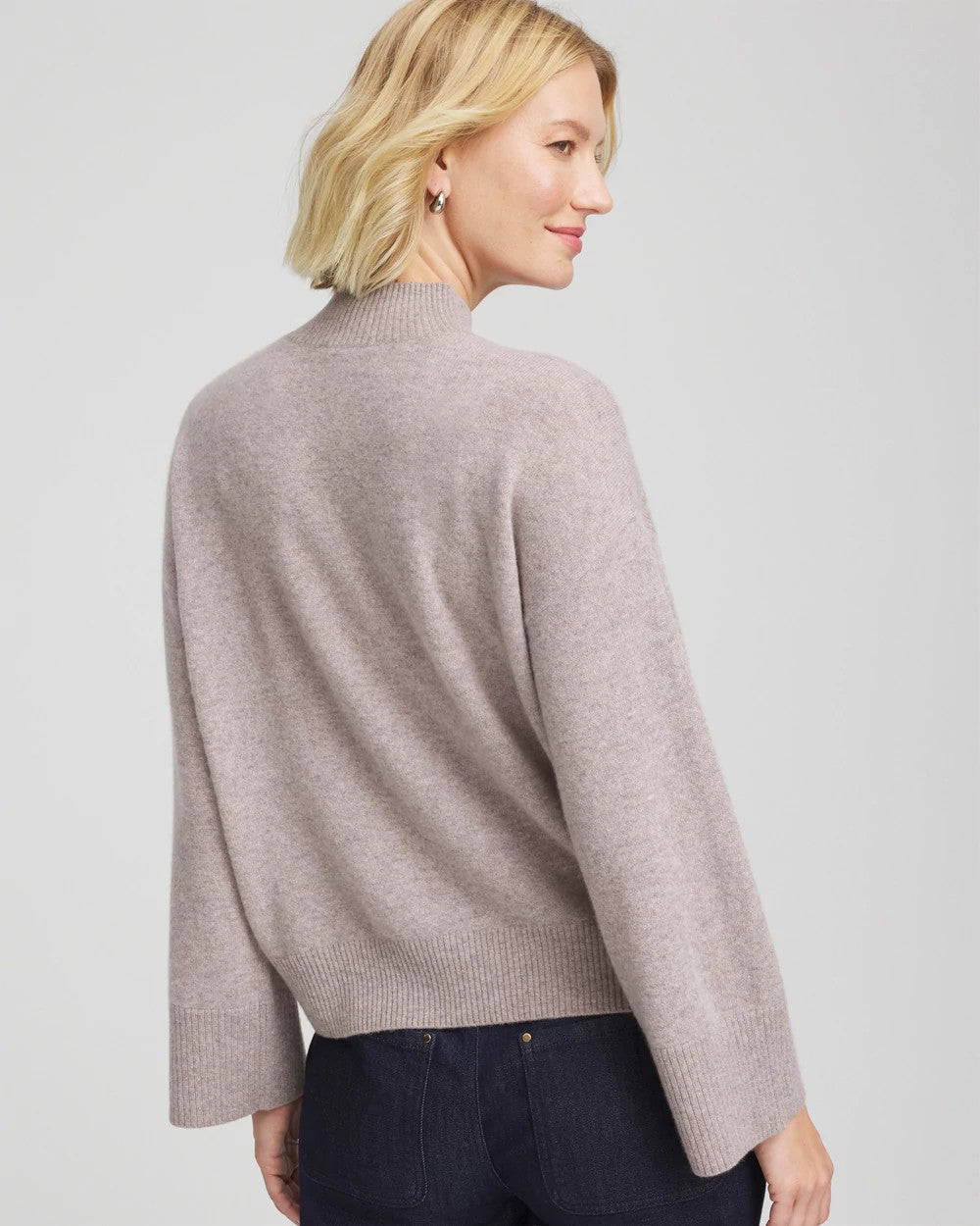 Chico's Women | Cashmere Mockneck Sweater TAUPE HEATHER