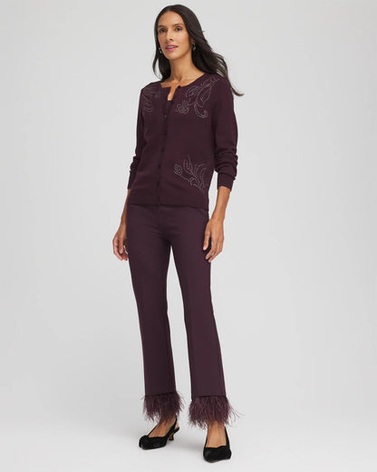 Chico's Women | Embellished Crewneck Cardigan NIGHT BLOOM