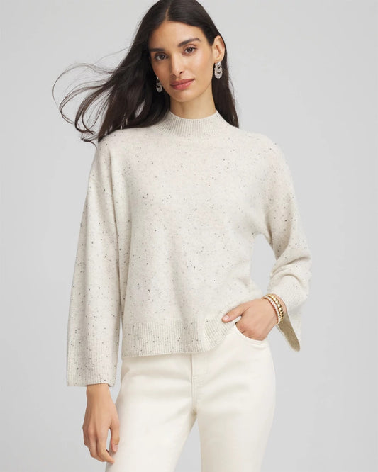 Chico's Women | Cashmere Mockneck Sweater LIGHT GRAY