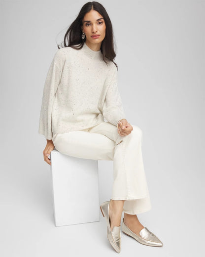 Chico's Women | Cashmere Mockneck Sweater LIGHT GRAY