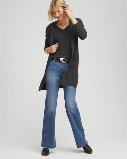 Chico's Women | Relaxed V-Neck Cashmere Sweater DARK GREY