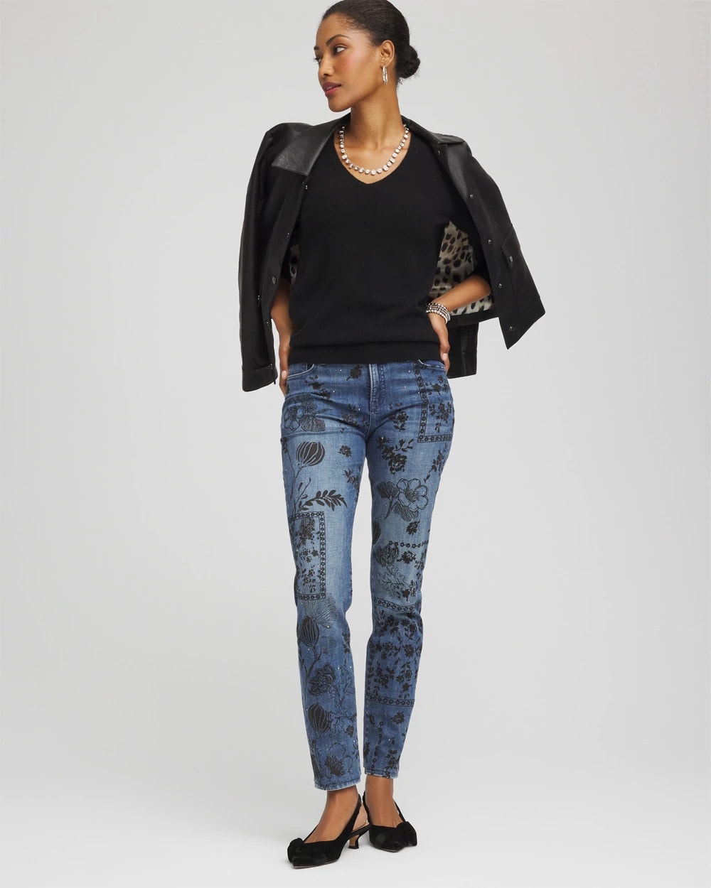Chico's Women | Relaxed V-Neck Cashmere Sweater BLACK
