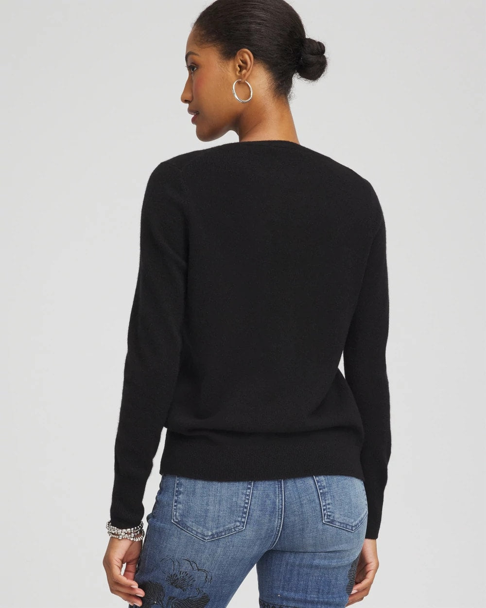 Chico's Women | Relaxed V-Neck Cashmere Sweater BLACK