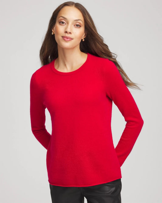 Chico's Women | Crewneck Cashmere Pullover Sweater RED