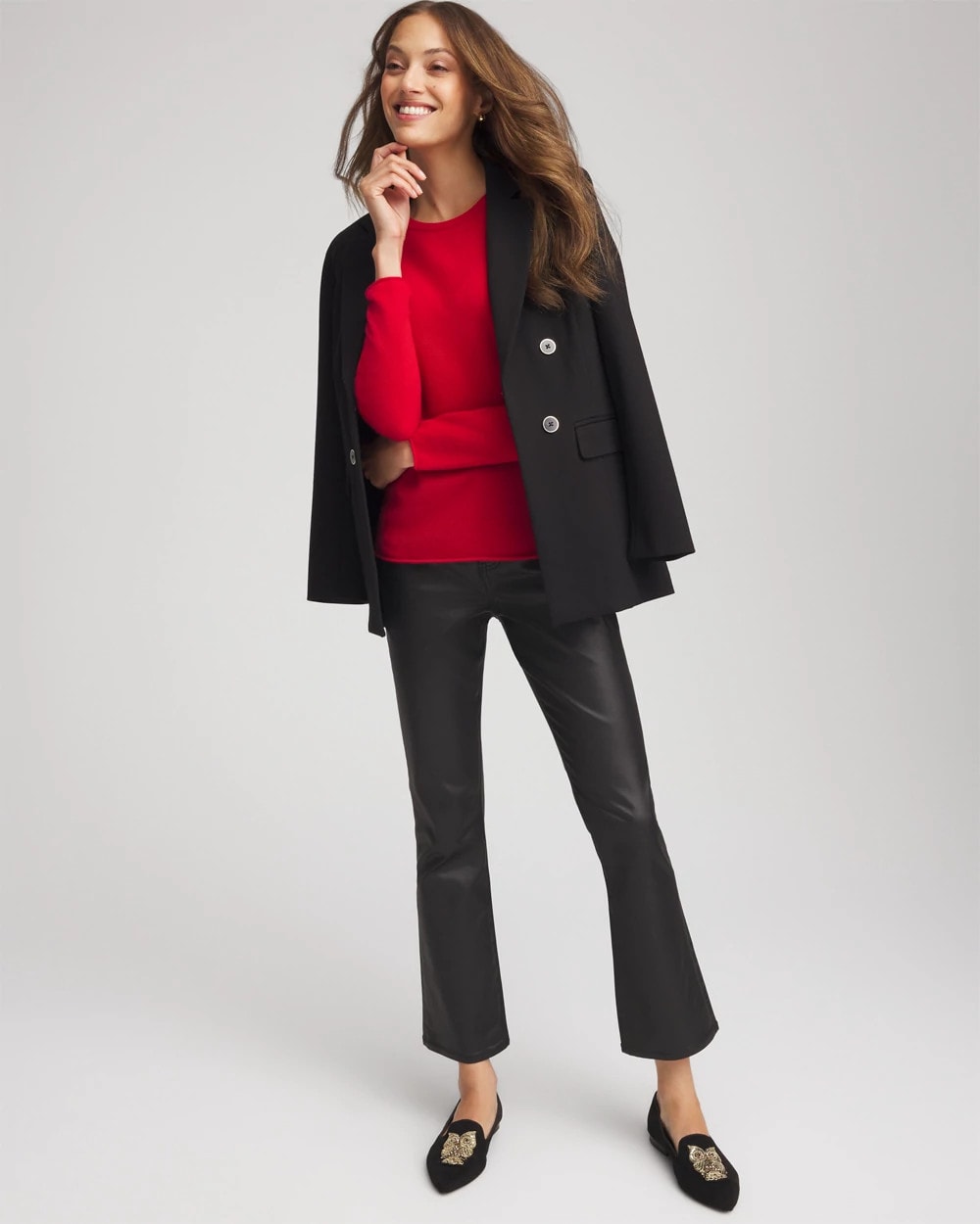Chico's Women | Crewneck Cashmere Pullover Sweater RED