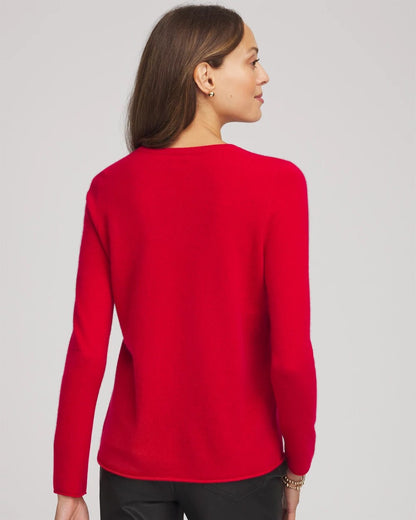 Chico's Women | Crewneck Cashmere Pullover Sweater RED