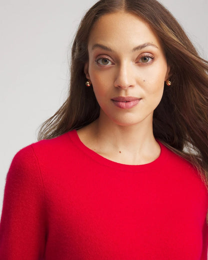Chico's Women | Crewneck Cashmere Pullover Sweater RED
