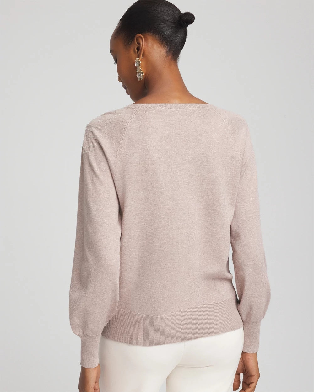 Chico's Women | Embroidered Pull-Over Boatneck Sweater ROCKY MOUNTAIN