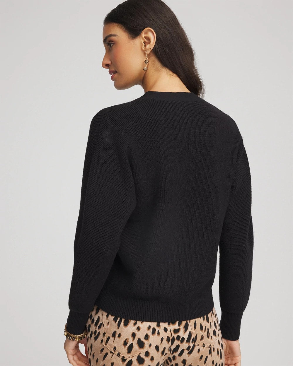 Chico's Women | Relaxed-Fit Button-Front Cardigan BLACK