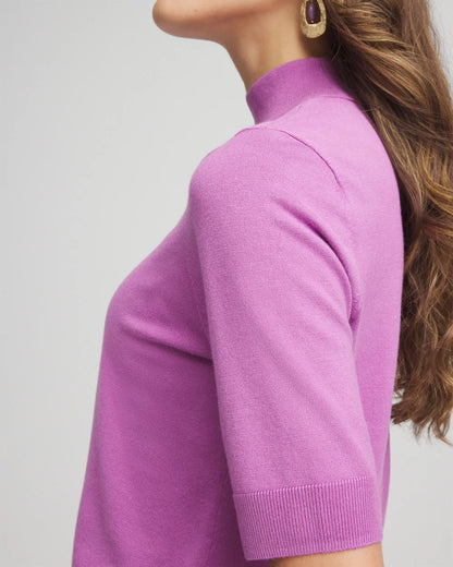Chico's Women | Ella Elbow Sleeve Mockneck Sweater GOOSEBERRY