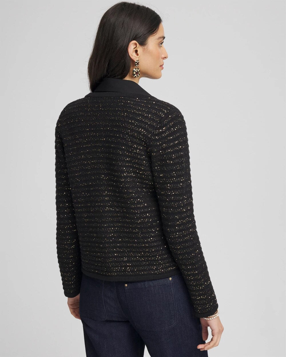 Chico's Women | Shine Cropped Cardigan BLACK