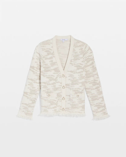 Chico's Women | Fringe Textured V-Neck Cardigan ENGLISH CREAM