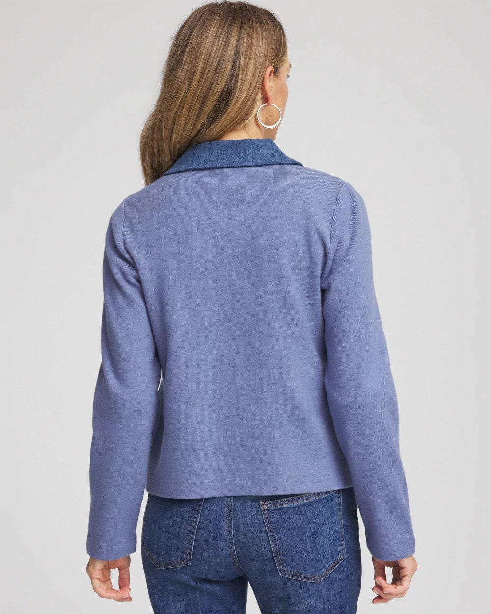 Chico's Women | Denim Colorblock Marl Shirt Jacket BLUE LOTUS