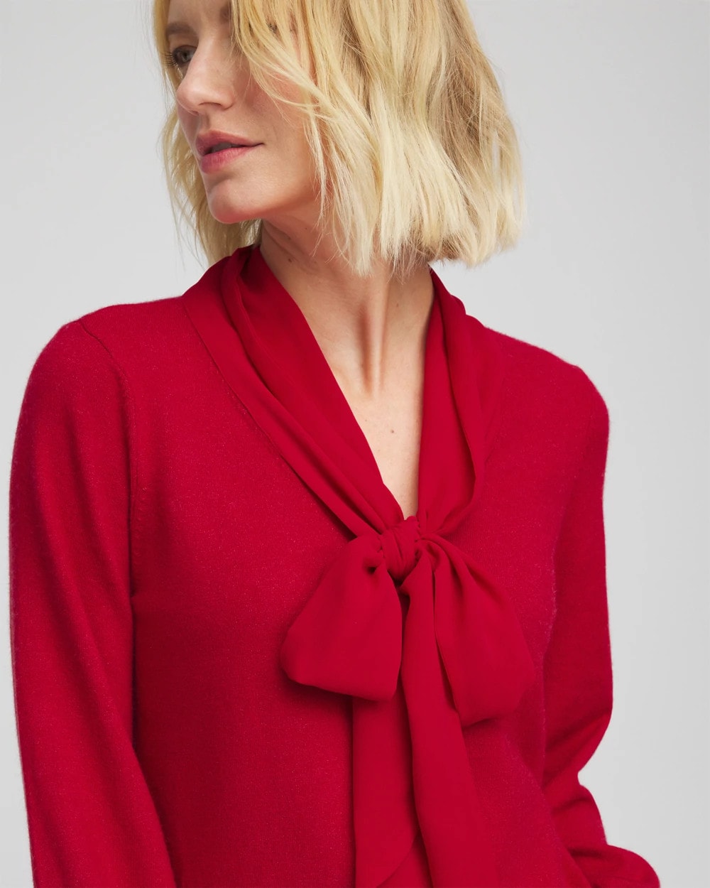 Chico's Women | Bow-Detailed Sweater CARMINE RED