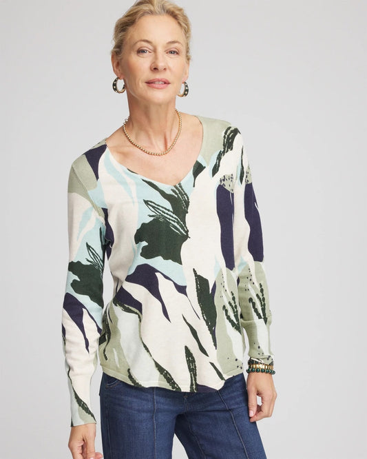 Chico's Women | Ella La Fleur Pullover Sweater SAGE MEADOW