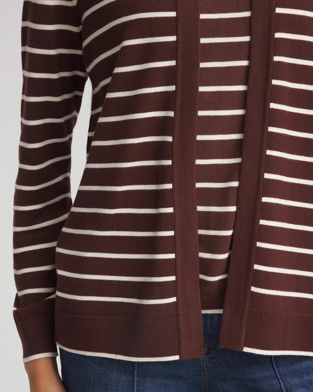 Chico's Women | Ella Striped Long-Sleeve Cardigan CACAO