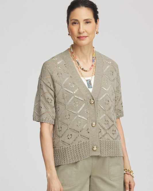 Chico's Women | Short Button-down Cardigan WASHED SAGE