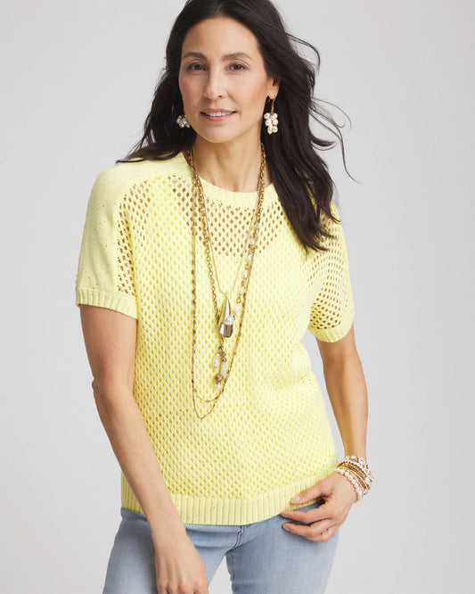 Chico's Women | Dolman Sleeved Sweater Tee BRIGHT YELLOW