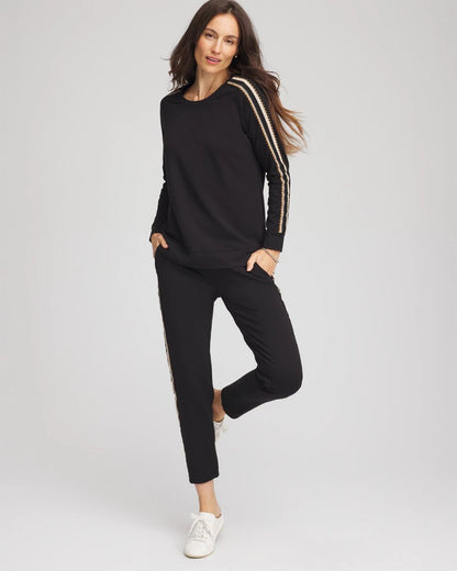 Chico's Women | Zenergy® Lattice-Trim Pullover Top BLACK