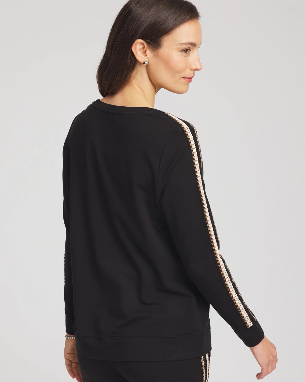 Chico's Women | Zenergy® Lattice-Trim Pullover Top BLACK