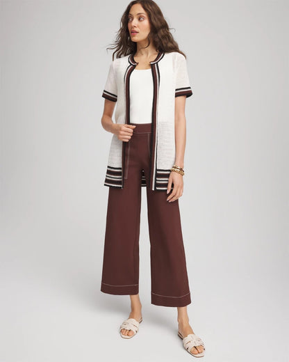 Chico's Women | Pointelle High-Style Short-Sleeve Cardigan ECRU