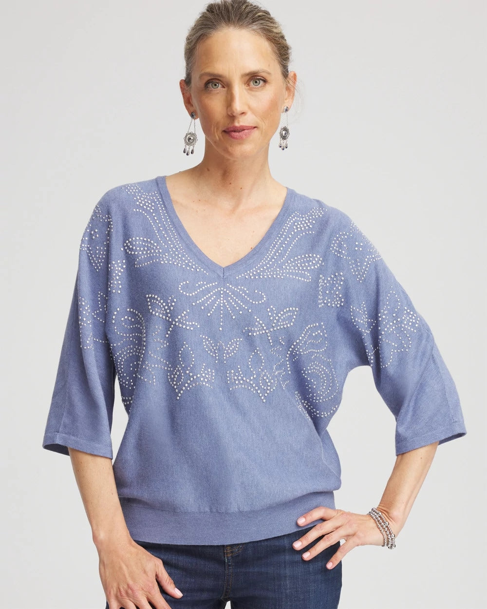 Chico's Women | Dolman V-Neck Sweater BLUE LOTUS