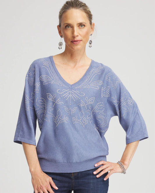 Chico's Women | Dolman V-Neck Sweater BLUE LOTUS